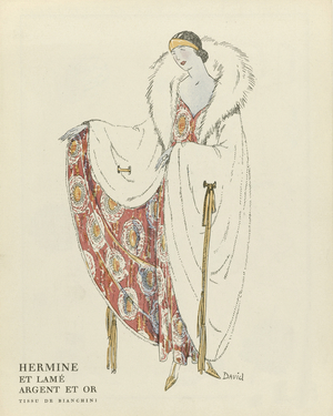 Hermine et Lamé Argent et Or by David,  pub. 1922 (pochoir print)