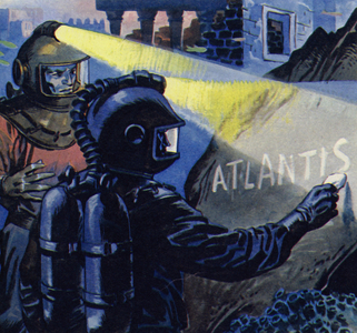 Nemo wrote Atlantis in chalk stone (colour litho)