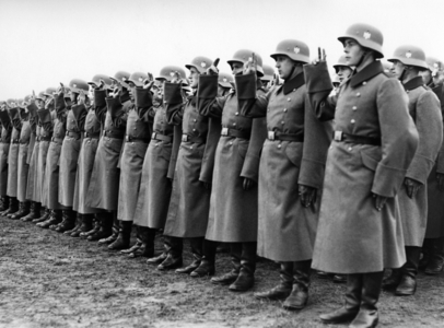 Swearing-in of recruits of the Wehrmacht, 1936 (b/w photo)