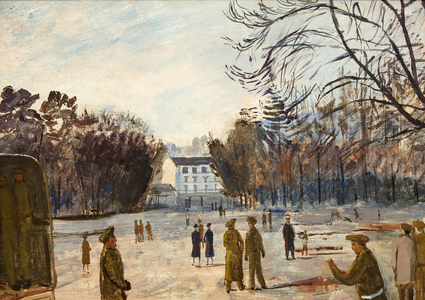 Winter Evening, Florence, December, 1945 (oil on board)