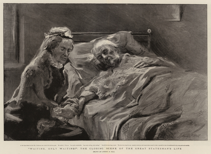 "Waiting, only Waiting!", the Closing Scene of the Great Statesman's Life (litho)