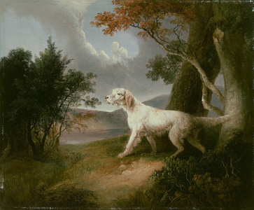 Landscape with Dog, 1832 (oil on composition board)