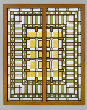 End Windows from the Living Room Skylights of the Martin House, 1904 (coloured glass, metal and lead solder)