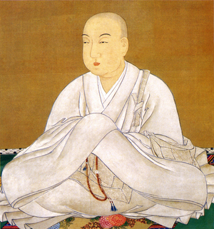 Japan: Emperor Seiwa was the 56th emperor of Japan, according to the traditional order of succession. (r. notionally 858-876). Painting on silk, early 18th century, Seiwa-in Temple, Kyoto