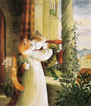 Romeo delays his departure from Juliet. Romeo and Juliet (print)