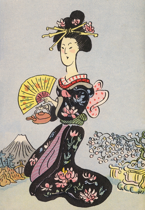 Walter Trier’s crazy costumes: Japan (colour litho)