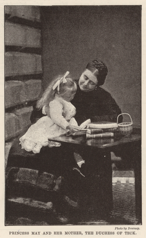 Princess May and her Mother, the Duchess of Teck (b/w photo)