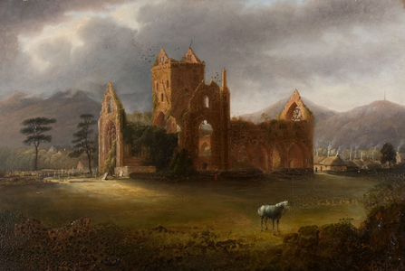 View of Sweetheart Abbey (oil on canvas)