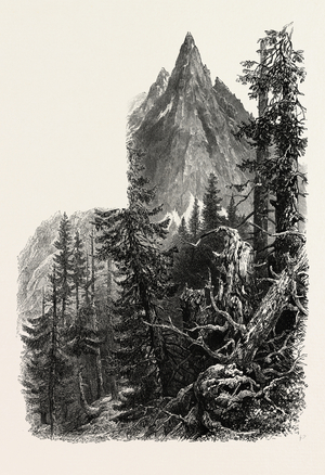 The Aiguille Du Dru, Switzerland, 19th Century Engraving