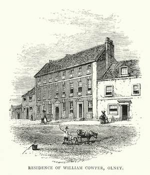 Residence of William Cowper, Olney (engraving)