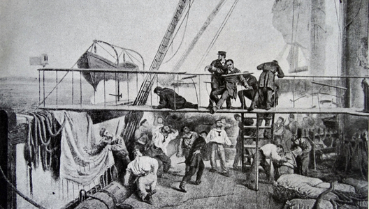 Spanish fleet at the Battle of Callao (Combate del Dos de Mayo ) commanded by Admiral Casto Méndez