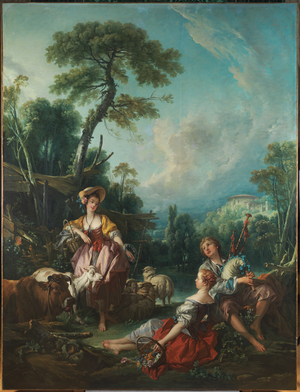 Pastoral with a Bagpipe Player, 1749 (oil on canvas)