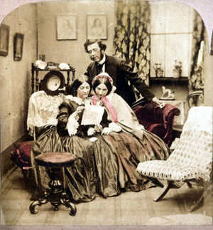 Family Reads a Secret Letter -Posed Grouping About 1860-1865