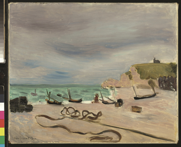 Cordages sur la plage d'Etretat, c. 1920 (oil on canvas)