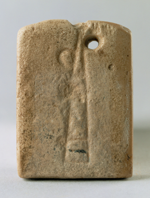 Pendant with archaic signs and the emblem of the goddess Inanna-Astarte, Sumerian goddess of love …