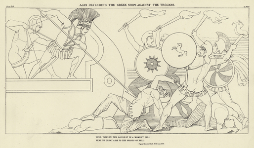 Ajax defending the Greek Ships against the Trojans (print)