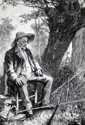 An elderly fisherman