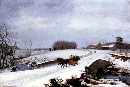 Sleigh in Winter, 1832 (oil on canvas)