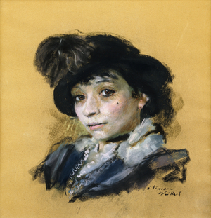 Simone, c.1912 (pastel laid on buff paper)