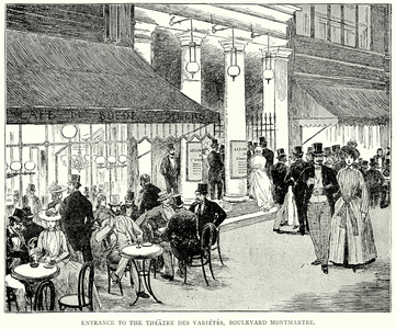 Entrance to the Theatre des Varietes, Boulevard Montmartre (engraving)