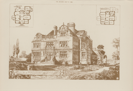 Villa, Grafenberger Chaussee, Dusseldorf (engraving)
