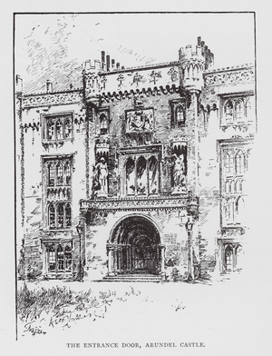 The Entrance Door, Arundel Castle (engraving)