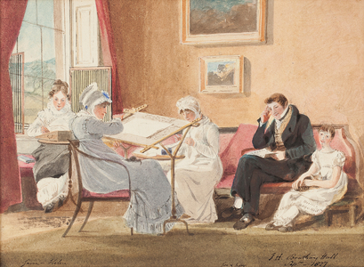 Jessie at an easel, 1827 (w/c on paper)