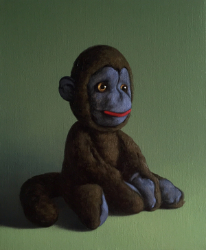 Brown Monkey on Green, 2016 (oil on canvas)