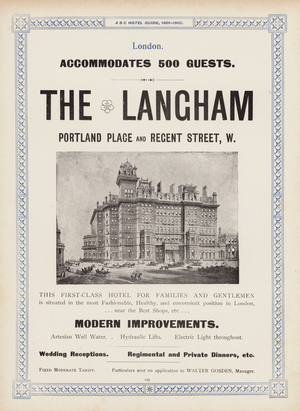 Page from the ABC Hotel Guide for Travellers and Tourists, 1901-2 (litho)