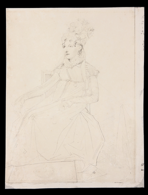 Portrait of Queen Caroline Murat (pencil on paper)