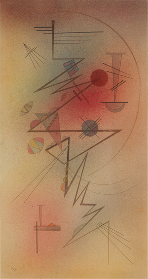 Schwacher Bogen (Weak Arc), 1929 (Watercolor and pen and ink on paper mounted on card)