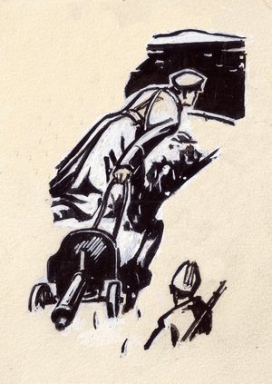 Illustration from "The Cost of Life" by Vasily Kozachenko, 1970 (gouache on paper)