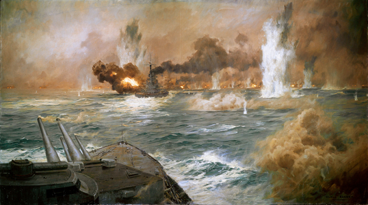 The battle of Juetland (Skagerrak) (watercolour)