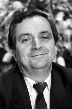 Klaus Töpfer (FRG CDU top candidate Saarland) during an election campaign event ..., 1990 (photo)
