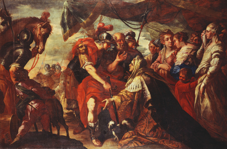 Coriolanus persuaded by his Family to raise the Siege of Rome, c.1660-61 (oil on canvas)