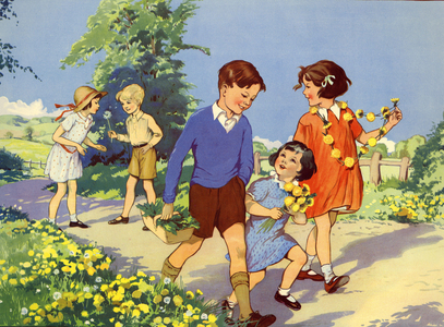 Infant School Illustrations Book Plate, UK, 1950s