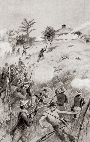 Charge of the Rough Riders at The Battle of San Juan Hill, near Santiago de Cuba, Cuba,  July 1, 1898,