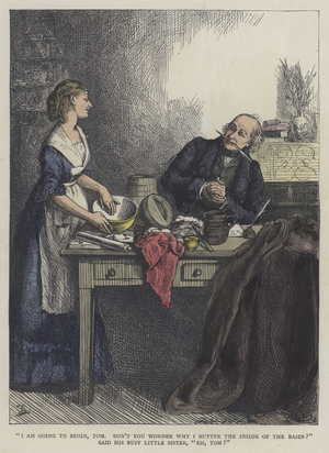 Illustration for Martin Chuzzlewit (coloured engraving)