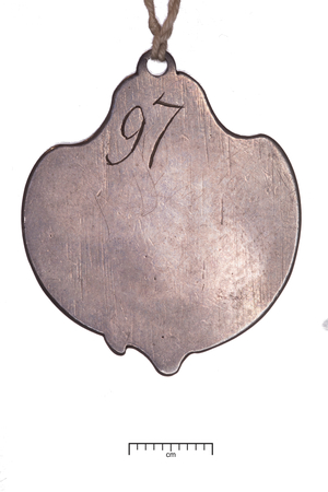 Vauxhall Gardens, silver pass, No. 97, c.1745 (silver)