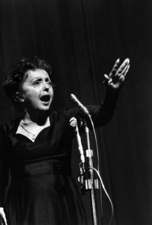 French Singer Edith Piaf at The Olympia in Paris on February 7, 1958 (photo)