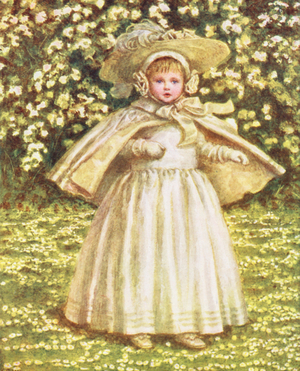 A Baby in White (colour litho)