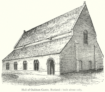 Hall of Oakham Castle, Rutland: Built about 1185 (engraving)