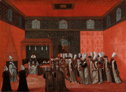 An Ambassador's Audience with Sultan Ahmed III, 1737-1744 (oil on canvas)
