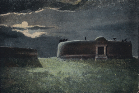 Tower of Silence, Bombay (colour litho)