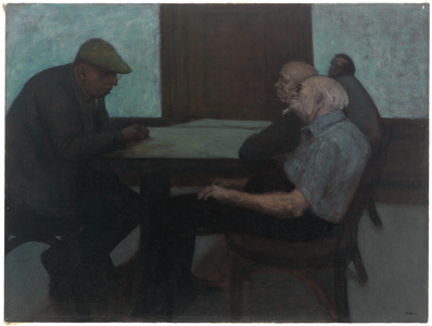 Old Men in Restaurant, 20th century (oil on canvas)
