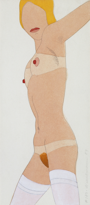 Open Ended Nude, 1989 (pencil and thinned liquitex on paper)