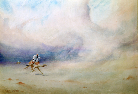 Tempest in the Desert', 1901. Watercolour. 