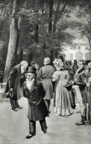 Beethoven and Goethe in Teplitz-Schönau, Bohemia (print)