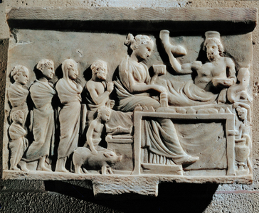 Banquet for a hero, 5th-3rd BCE (marble relief)