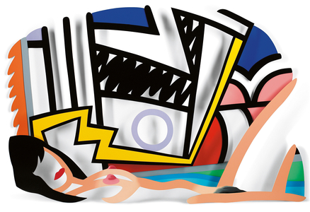 Monica Nude with Lichtenstein (3-D), 1992 (enamel on cut-out steel)